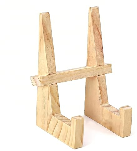 Qwrqwr Wooden Plate Display Stand Table Top Easel Holders for Book Picture Frame Vinyl Records