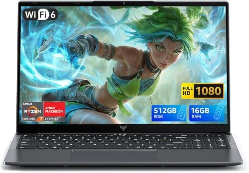 ACEMAGIC Computer Portatile Notebook Ryzen 7 5700U,8 Core, Fino a 4.3Ghz,16GB RAM,512GB SSD,AMD Radeon Integrata, Display 15.6”1080 FHD, Wi-Fi 6,Privacy Cam,BT5.0,HDMI,3 modalità di batteria