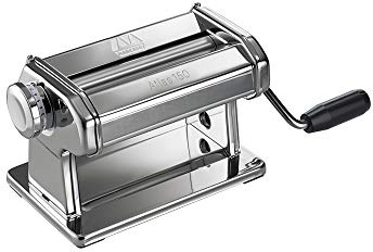 Marcato Macchina per la Pasta, Nuova Atlas 150 Premium, Pasta Maker, Tirapasta, Sfoglia, 10 diversi Spessori, Acciaio Cromato, Compatibile con 12 Accessori per Formati Extra, AT-150-ROL-PRM