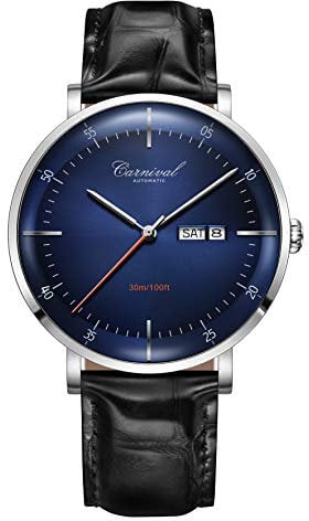 TEINTOP Automatik Uhr Herren Mechanische Japanische Bewegung Gebogen Kristall(Blau-2)