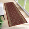 TAPISO Anti Rutsch Teppich Läufer rutschfest Brücke Meterware Oriental Rot Beige Ornament Floral Design Flur Küche Wohnzimmer 100 x 700 cm