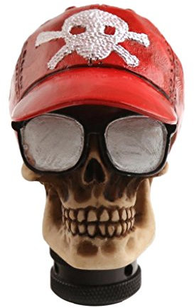 H HILABEE Universal Car Schalthebel Schaltknauf Totenkopf Style Rot