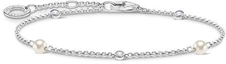 Thomas Sabo Armband weiße Steine silber, 925 Sterlingsilber, 16-19 cm Länge