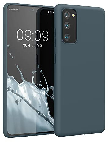 kwmobile Hülle kompatibel mit Samsung Galaxy S20 FE Hülle - weiches TPU Silikon Case - Cover geeignet für kabelloses Laden - Dunkler Schiefer
