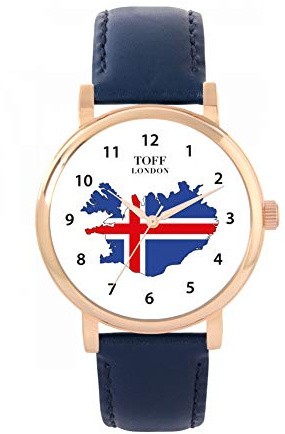 Toff London Island Flagge Uhr Damen 38mm Gehäuse 3atm wasserdicht Custom Designed Quarzwerk Luxus Modisch