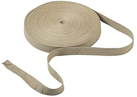 Craftdady Köperband aus Baumwolle, 45 m lang, 20 mm breit, khakifarbenes Twillgurtband mit Fischgrätenmuster, zuschneidbar, zum Nähen und Basteln, für Kunsthandwerk, Wimpelketten, Geschenkverpackungen
