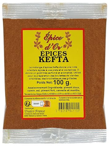 Epice Kefta 100g - Epice d'Or, 100% Naturel, Sans Additifs, Sans Arôme Artificiel, Sans Conservateur