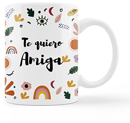 TazaLINFORMAL TAZAS ORIGINALES PARA REGALAR | TAZAS CON FRASES MOTIVADORAS | IDEAL PARA UNA REGALOS PARA DAR LAS GRACIAS | CERÁMICA DE 350ML | Te quiero amiga