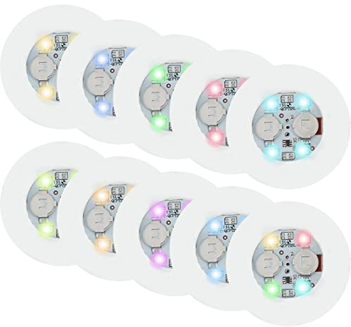 10Pcs Light Up Coasters, 6cm/2.36in Light Up Bar Drinking Coasters for Beer Wine Glass Beverage Mat Home Flashing Shots Light for Party, Wedding, Bar (Coloful)