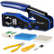 Solsop Network/Phone Cable Tester RJ45 Crimp Tool Pass Through Modular CAT6 Crimping Tool Kit, 50PCS CAT6 Pass Through Connectors, 50PCS RJ45 Boots, Mini Wire Stripper, Wire Cutter plier