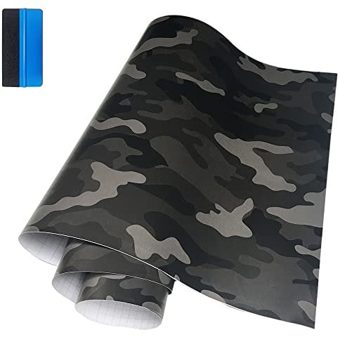 NewL Camo Vinyl Film Camouflage Car Wrap Film For Car Styling Bike Computer Laptop Scooter Motorcycle (Black, 30cm x 150cm)