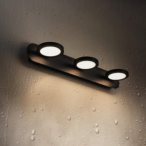EMKE LED Spiegelleuchte Bad Spiegellampen für das Bad, Spiegellampe Badezimmer 50cm 360° Drehbar 3 Licht 15W Wandleuchte Badezimmer, Spiegelbeleuchtung Wandlampe Bad Wand Lampe Schwarz