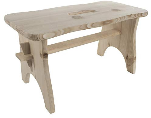 WooDeeDoo Kids Wooden Step Stool 39 x 21 x 19 cm – Unfinished Solid Pine Stool for Toddlers – Indoor Bathroom Step, Bedside Helper or Plant Pot Stand