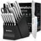 MOSFiATA 17-Piece Knife Set, Super Sharp Professional Chef Kitchen Knife Set with Block, High Carbon Stainless Steel Cooking Kitchen Knives Set One Piece Design with Knife Rod Sharpener Gift Box
