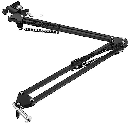 Mikikit Verstellbarer Webcam Stand mit Klemme und Scherenarm für Computer Live-Video Desktop-nutzung Stabil und Tragbar Geeignet für Studios und Haushalte