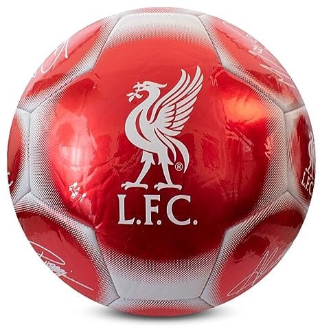 Hy-Pro Offiziell lizenzierter Liverpool FC Classic Signature Fußball, Metallic, Größe 5, Training, Match, Merchandise, Sammlerstück für Kinder und Erwachsene, Rot/Weiß