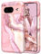 YINLAI for Google Pixel 8 Case Marble Pattern 3 in 1 Full Body Rugged, Soft Silicone Drop Shockproof Protection Girly Women Case for Google Pixel 8, Rose Gold Pink
