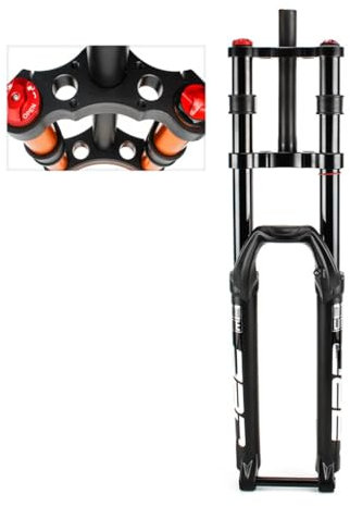 Fourche de Suspension de Vélo À Double Épaule DH 27,5 29 Pouces, Voyage 150mm Alliage de Magnésium 1-1/2 Tube Conique VTT Axe de Fourche de Direction de Vélo 100x15mm (Size : 29 inch)