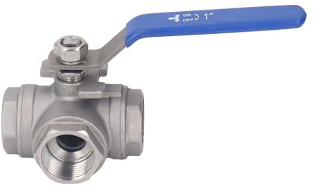3-Wege-Kugelventil, 1 Zoll 304 Edelstahl-Innengewinde, T-Typ, Manueller Antrieb, Pex-Kugelventil, Propantankmontage, Pool-Umschaltventil Für Wasser, Öl Und Gas