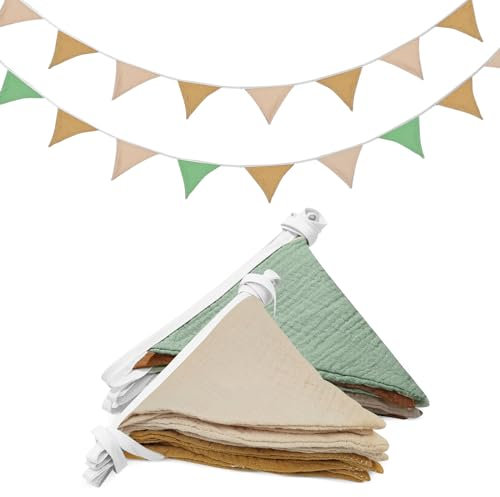 2 Piezas Banderines Tela con Colores de Decoración de Habitaciones de Niñas y Niños, Gran Accesorio para Casa, Cama Cuna, Regalo de Decoración de Pared