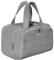 BAGSMART Travel Toiletry Bag, Lightweight Large Wide-Open Travel Bag for Women, Puffy Cosmetic Makeup Bag Organizer with Handle for Accessories,Essentials, Toiletries, Grey