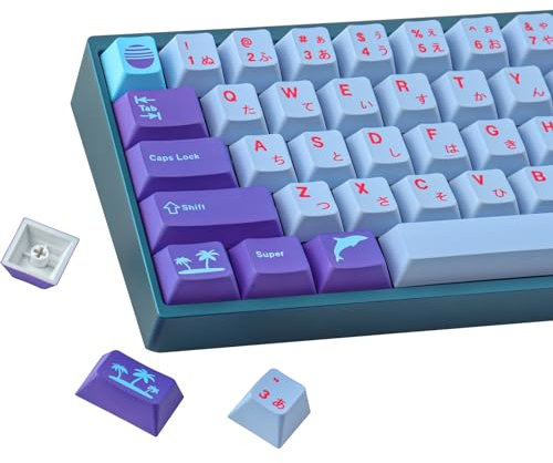 JakeTsai Keycaps, 144 Keys Dye Sublimation Cherry Profile Keycaps Japanese Keycap Set for Cherry MX Switches Mechanical Keyboards