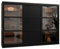 ABIKSMEBLE Dome 3 Armario con Tres Puertas Correderas, Barras y Estantes - Armario de Almacenamiento con Vidrio Ahumado para Dormitorio, Salón - 200x250x62 cm - Negro, Negro, Negro