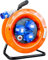 ELETTROWATT Prolunga Elettrica 30 Metri con Avvolgicavo Professionale arancione, Spina Industriale CEE 16A IP44 e 3 prese di corrente da incasso CEE 220V IP44 - Cavo 3G2.5 in Neoprene H07RN-F