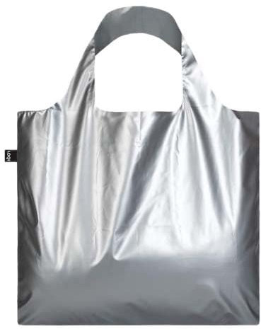 LOQI METALLIC, Matt Silver. Bag BAG: Ich wiege 55 g. Ich kann 20 kg tragen. Ich bin wasserabweisend. Ich bin aus Polyester