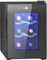HOMCOM Cantinetta per vini 6 bottiglie 17L frigorifero silenzioso per vini - porta in vetro, illuminazione LED, touch screen digitale, mini cantina per vini controllo della temperatura 8-18°C