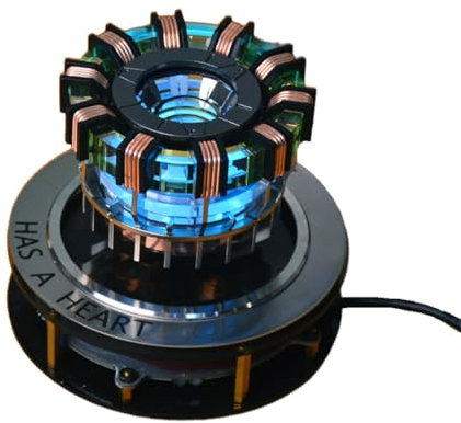 Mious Arc Reactor Light Levitating Display, 1:1 Scale MK1 Arc Reactor Floating Rotating LED Tech Desk Ornament (Gen2)