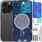 LNONLS 15 Pro Back Glass Replacement for iPhone 15 Pro Rear Back Cover Glass Waterproof and Camera Lens+Professional Repair Tool Kit (Black Titanium)
