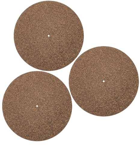 CATIEBYE 3stücke Teiliges Kork Plattenspielermatte Antistatische Schallplattenauflage Für Vinyl-turntables Schalldämmend Und Vibrationsreduzierend Kompatibel Mit Verschiedenen Marken