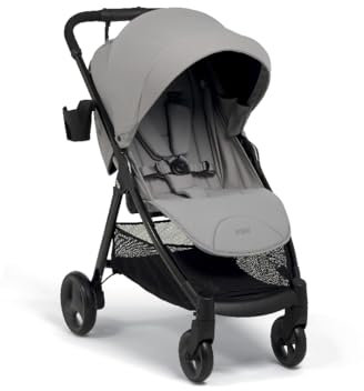 Mamas & Papas Armadillo Faltbarer Kinderwagen mit kompakter Einhandklappung, feststellbaren Rädern & geräumiger verstellbarer Verdeck, Kreide (Grau)