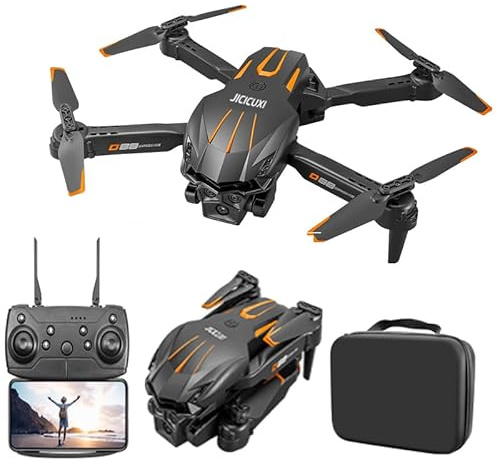 Drohne mit Kamera 4K, Faltbare Mini Drohne mit kameraür Anfänger, Dual-Kameras, 2 Akkus für längere Flugmomente, 360° Flip, Headless Modus, Höhenhaltung, Tragetasche-Rotorange