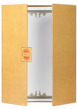 Urkundenmappe A4 Zertifikat Mappe mit Urkundenpapier Vergoldet Zeugnismappe Blanko Urkunden Dreifach Zeugnisse Abdeckung Urkundenhülle Diplommappe Zeugnisse Schutzhülle für Diplom Abschluss Verleihung