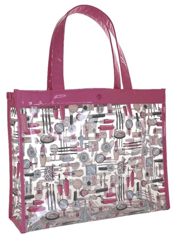 Camomilla Milano Borsa Mare Donna, Shopping Bag Spiaggia, PVC, Collezione Kiss & Go, Colore Rosa