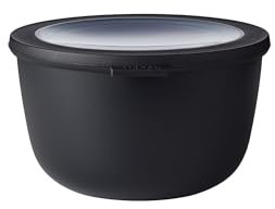 Mepal - Bol multi-usage Cirqula - Nordic black - capacité 2000 ml - couvercle amovible - incassable - étanche – stockage au congélateur, stockage à froid – passe au lave-vaisselle