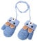 Kinder Winter Handschuhe Fäustlinge Baby Cartoon Fausthandschuh Halshandschuhe Dicke Doppelt Strickhandschuh mit Plüsch,0-3 Jahre alt, Spielen, Laufen, Skifahren Bedarf, Grün Blau, Einheitsgröße