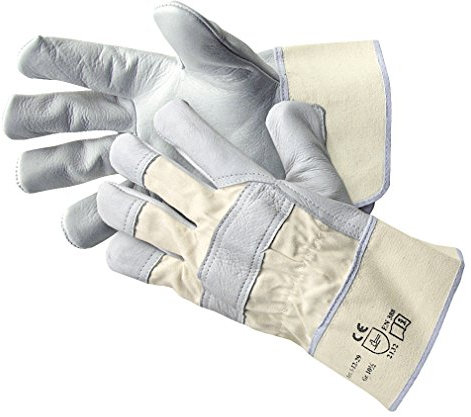 Jah 1-12-29-W Lederhandschuh 5 Paar Stulpe standard natur Gr. 10,5- flanellgefüttert