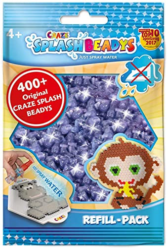 CRAZE SPLASH BEADYS Refill-Pack Ersatzperlen lila glitzer violet glitter Glitzerperlen Nachfüllset Bügelperlen ohne Bügeln 11812