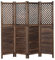 Paravent HWC-A84, Raumteiler Trennwand Sichtschutz, Ornamente 170x161cm - braun