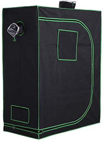 Outsunny Grow Tent Reflective Mylar Hydroponic with Adjustable Vents and Floor Tray for Indoor Plant Growing, 120 x 60 x 150 cm (47 x 23.5 W x 59)