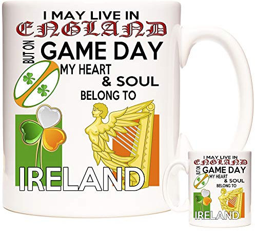 KAZMUGZ IRELAND RUGBY MUG, I May Live in England but ...