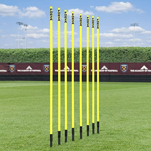FORZA Slalomstangen – 1,5m oder1,8m sprunghafte Agilität Stangen entweder als 8er-Set oder 16er-Set erhältlich | Federbelastete Traingsstangen (Packung von 8, 1,5 m)