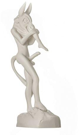 Minotaur Dämonen-Stierkopf isst eine Jungfrau, griechische Alabaster-Statue, Skulptur, 24 cm