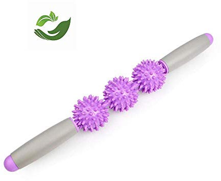 FLY FLU Foam Roller, Muskel-Massagestab Igel Massage Stick Ball Spike Bein Entspannung Muskelmassagegerät Faszien Entspannung Roller Muscle Roller,Purple
