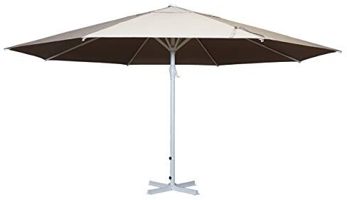 Meran II - Sombrilla Terraza Hosteleria, Poliéster, Mástil de Aluminio, 28 kg, Color Blanco