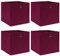 vidaXL Foldable Storage Boxes Set of 4, Dark Red Fabric, Easy Pull-Out with Metal Eyelets, Space-Saver, Durable Organizer for Underwear, Socks, and Accessories