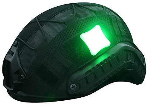 Taschenlampe Airsoft Helm taktisch Stroboskop Notfall Sicherheit Leuchtsignal Paintball Helm selbstklebend magisch LED Blinklicht Camping (Grün)